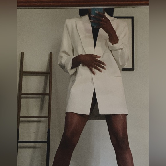 NASTY GAL Oversized White Boxy Blazer in size 2. NWT - Picture 3 of 6